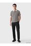 Esvab • Modern & Distinctive Devrik Roba Collar Striped Men's T-Shirt - 3