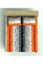 Makiteks 100% Cotton Double Bed Sheet 160X200+2*(50X70) Orange and Gray Striped Geometric Ring Pattern