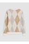 Esvab • Modern & Distinctive Zero Roba Collar Diamond Embroidered Men's Knitwear Sweater - 8