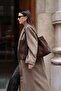 Brown Suede Knitted Detailed Tote Bag - 5