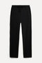 Men's Black Regular Fit Tie-Waist Trousers