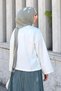 Bluză Basic Oversize cu imprimeu Matcha Albă - 4