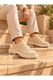 Baytuluk Bt-X49 Beige Suede High Sole Lace-Up Men's Casual Shoes - 3