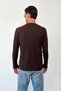 Men's Crew Neck Half Button Sweatshirt Brown - 5904 - 5
