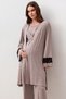 Long Sleeve Polka Dot Lycra Viscose Maternity Dressing Gown Pajama Set - 4