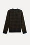 Men's Navy Blue Textured Crew Neck Sweater - 2