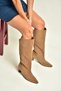 Z654280161 Mink Genuine Leather Suede Thick Heeled Women's Boots