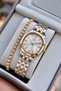 Women's Wristwatch Gold and Silver Color Steel Cord Silver Dial (Bracelet Gift).Hm23384S01-3 - 3