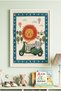 1 Piece White Wooden Framed Safari Lion and Cute Elephant Themed Wooden Painting - Children's and Baby's Room and Home Decoration Painting