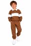 Winter 3 Threaded Yarn Embroidered Pocket Polo Collar Top and Bottom Set (3-10 Years) - 2