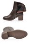 Women's Brown Leather Heeled Zippered Stylish Comfortable Ankle Boots with Fleece Inside 224572 - 5