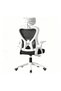 Height Adjustable 360° Swivel Office Chair, Black and White Ergonomic Rotating Desk Chair for Indoor Working