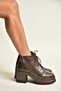 Z965065909 Brown Thick Heeled Women's Boots - 2