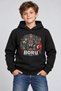 Börü Ottoman and Republican Printed Black Hooded Pocketless Sweatshirt - 6