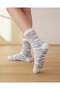 Women's Soft Touch 2-Piece Plush Home Socks Gray Zebra Pattern - 2