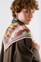 Patterned Medium Size Satin Scarf Landscape
