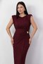 Bicycle collar waist buckled glitter dress grs4100 - 2