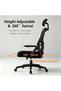 Height Adjustable Black Swivel Office Chair, 360 Degree Rotation Ergonomic Desk Chair for Indoor Working - 5