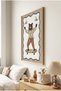 1 Piece Real Wood Framed Airborne Skateboarding Bear with Skates Wooden Painting - Children's and Baby Room and Home Decoration Painting - 3