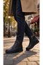 Men's Genuine Leather Zippered Short Boots with Fur Inside, Orthopedic Winter Boots, Black* - 4