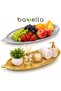 Decorative Leaf Patterned Long Salad Plate/Tray Gold Color 50X18 cm
