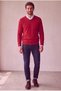 Classic Wool Blend V-Neck Men's Knitwear Sweater - 3