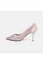Women's Gold Sparkling Stone Thin Heeled Bridal Shoes - 3