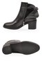 Women's Black Leather Heeled Zippered Stylish Comfortable Daily Ankle Boots with Fleece Inside 224574 - 5