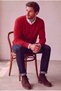 Classic Wool Blend V-Neck Men's Knitwear Sweater