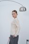 Women's Cream Color Double Collar Detailed Buttoned Sweater - 5
