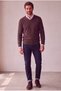 Classic Wool Blend V-Neck Men's Knitwear Sweater - 3