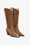 Goldie Sigaro Suede Leather Women's Western Boots - 3
