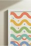 1 Piece White Wooden Framed Colorful Wavy Line Concept Wooden Painting - Children's and Baby's Room and Home Decoration Painting - 4