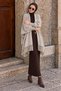 Liva Women's Tasseled Oversize Knitwear Poncho Mink - 2