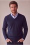 Classic Wool Blend V-Neck Men's Knitwear Sweater