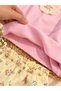 Girl's Floral Embroidered Baby Collar Sweatshirt and Floral Patterned Wide-Leg Pants 2-Piece Set – Pink - 7
