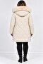 Women's Cream Nova Fabric Plus Size Coat - 3