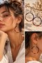 Handmade Purple Orange Beaded Hoop Earrings – Colorful Bohemian Design Women's Earrings - 4