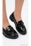 Women's Loafer Shoes with Metal Accessories Round Toe Casual Stylish Comfortable Short Heeled Nexar - 3