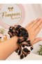 Satin Fabric Leopard Pattern Large Size Rubber Buckle Young Girl/Adult - 3