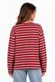 Women's Striped Sweatshirt |   Oversize Wide Cut |   Bicycle Collar |   Thin Knitted Fabric |   Daily Wear |   Modern Sports Style |   Comfortable Combination |   Stripe Patterned Women's Top Clothing |   Casual Style - 3