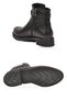Women's Black Leather Ankle Strap Zippered Boots Rubber Sole Stylish Comfortable Daily Boots 354250 - 5