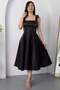 Square Neck Evening Dress with Shoulder Bow Dns1789 - 6