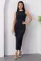 Crew Neck Draped Stone Dress Dks1314 - 5