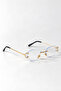 Romas Gold Color Metal Frame Laser Cut Blue Light Protected Screen Glasses - 6
