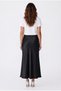 Verev Cut Draped Luxurious Satin Skirt Midi Length - 4