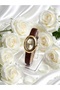 Ferrucci̇-(Coffee Color) Leather Cord Minimal Case Women Wrist Watch - 2