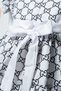 Baby Girl Special Design Patterned Ruffle Collar Tulle Dress & Booties Set - 6