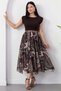 Crew Neck Skirt Chiffon Belted Dress Grs3867 - 6