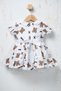 Baby Girl Special Design Patterned Ruffle Collar Tulle Dress & Booties Set - 4
